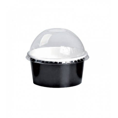 Contenitore in cartone nero per alimenti caldi e freddi 130ml Ø80mm  H44mm
