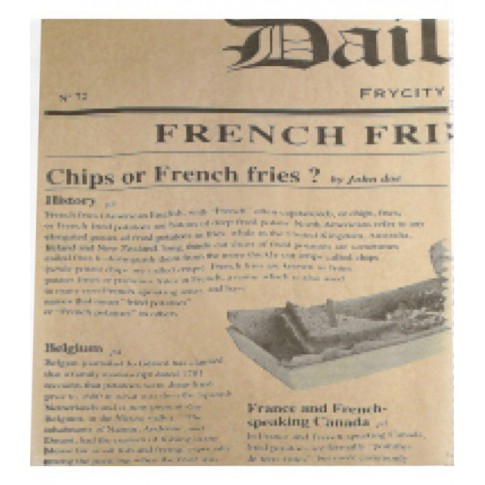 Carta per alimenti antiunto scura, decorazione stampa di giornale in scatola dispenser  380x400mm