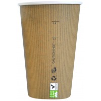 Bicchiere in cartone "Nature Cup" laminato in PLA  340ml 90mm  H132mm