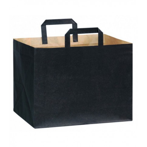 Borsa shopper in carta marrone riciclata con stampa nera 320x220mm H250mm