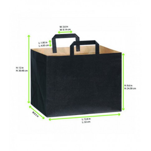 Borsa shopper in carta marrone riciclata con stampa nera 320x220mm H250mm