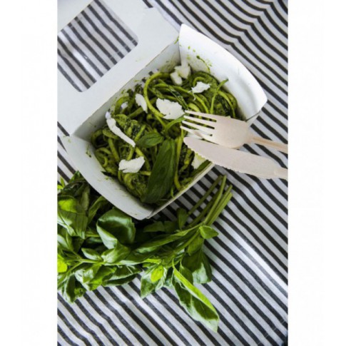 Scatola per insalata in cartone kraft, con doppia finestra 155x118mm H53mm 850ml