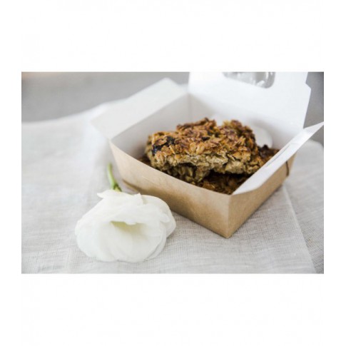 Scatola per insalata in cartone kraft, con doppia finestra 155x118mm H53mm 850ml