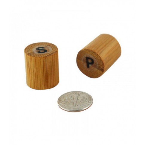 Mini set sale e pepe in bambù 18x18mm H40mm