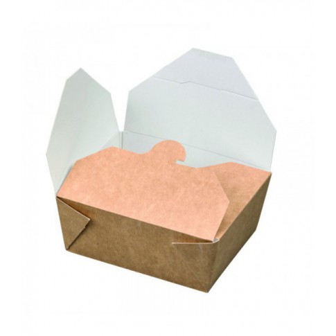 Scatola da pasto "Nature" in cartone kraft, biodegradabile 550ml 110x90mm H50mm