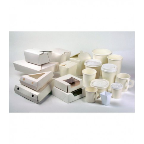 Scatola da pasto in cartone bianco 2 300ml 215x160mm H90mm