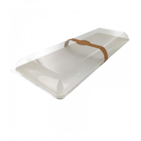 Vassoio "BioNchic" in polpa di canna da zucchero 400x150mm