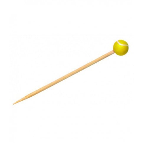Stecchino in bambù con decorazione tennis (FOR50)  H120mm