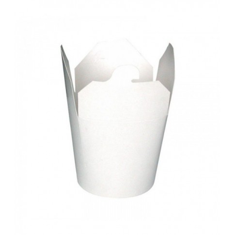 Contenitore a base tonda in cartone bianco, chiusura a incastro 750ml Ø93mm  H95mm