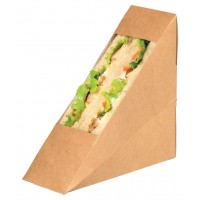 Porta tramezzino doppio kraft con finestra 52x123mm H123mm
