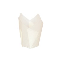 Pirottino da forno a forma di tulipano in carta bianca siliconata