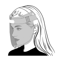 Maschera con visiera in PET 398x270mm