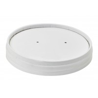 Coperchio in cartone bianco per alimenti caldi e freddi con fori per il vapore (C/PAP 81)  H15mm