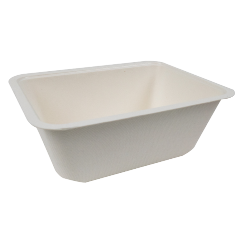 Vaschetta sigillabile in polpa di canna da zucchero 190x137mm H70mm 1200ml
