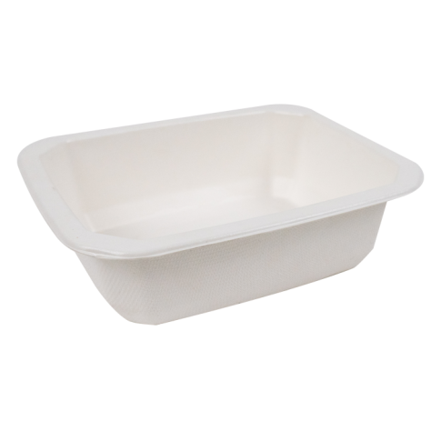 Vaschetta sigillabile in polpa di canna da zucchero 1/18 160x130mm H46mm 585ml