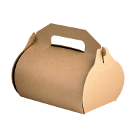 Scatola da pasticceria alta in cartone kraft, con manici 180x140mm H160mm