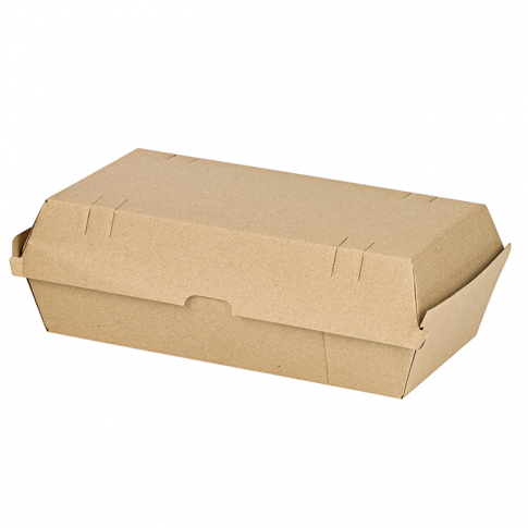 Scatola per hamburger in cartone kraft rinforzato 245x135mm H75mm
