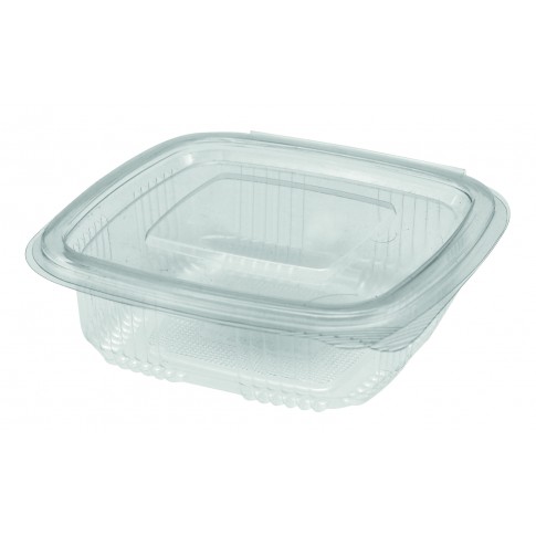 Barchetta quadrata in PET con coperchio 100x94mm H40,5mm 250ml