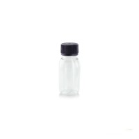 Mini bottiglia in PET con tappo nero a vite (PET1) 60ml  H95mm