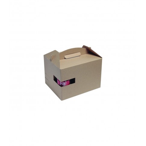 Scatola in cartone ondulato "LunchNGo" con manico 325x225mm H175mm