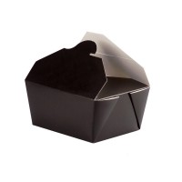 Lunchbox in cartone nero con chiusura a incastro 1500ml   H50mm
