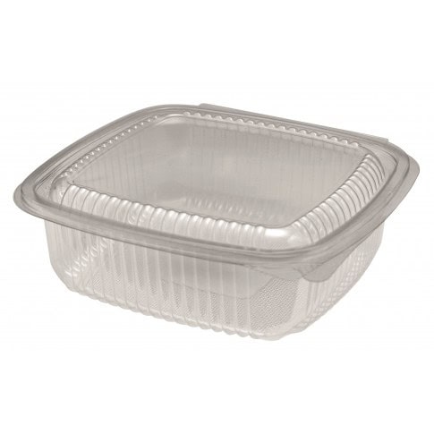 Barchetta quadrata in PET con coperchio 154x145mm H50mm 750ml