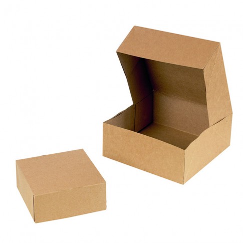 Scatola da pasticceria in cartone kraft 140x140mm H60mm