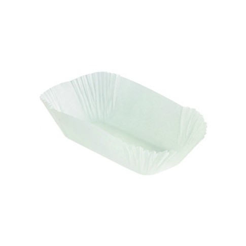 Pirottino ovale in carta da forno bianca 105x40mm H25mm
