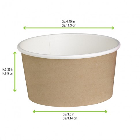 Contenitore "Deli" tondo in cartone kraft  H87mm 600ml