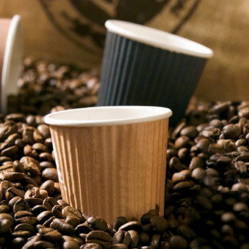 Bicchiere in cartone nero "Rippley" doppio strato  H62mm 120ml