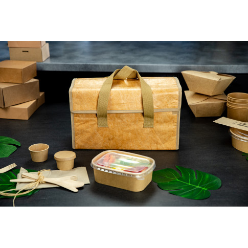 Borsa per il pranzo isolata con manici