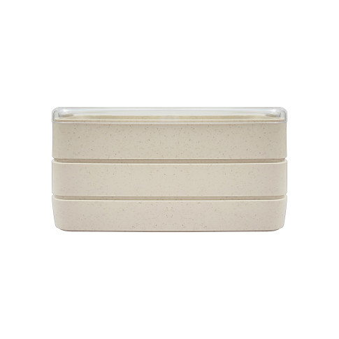 HUSKLY Scatola bento riutilizzabile a 3 strati in materiale composito beige