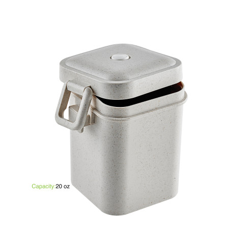 HUSKLY Lattina riutilizzabile per zuppa con coperchio beige composito