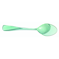 Mini cucchiaio in plastica verde trasparente