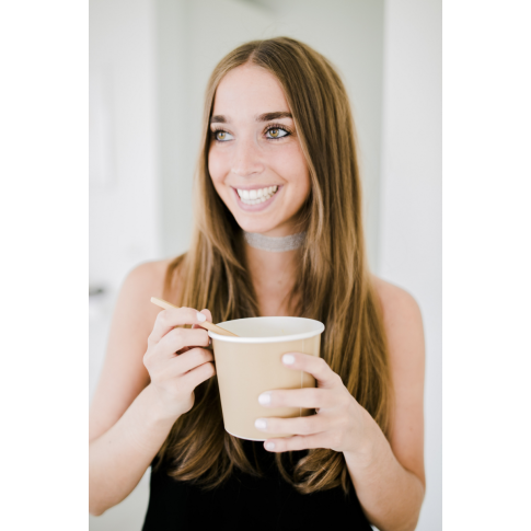 Contenitore "Deli" tondo in cartone kraft 600ml 115mm  H98mm