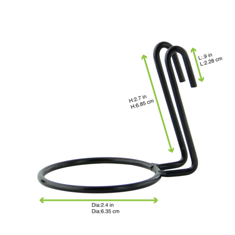 Porta contenitore in metallo nero    H70mm