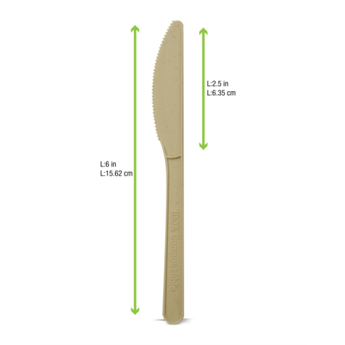 Coltello in fibra di bambù e CPLA
