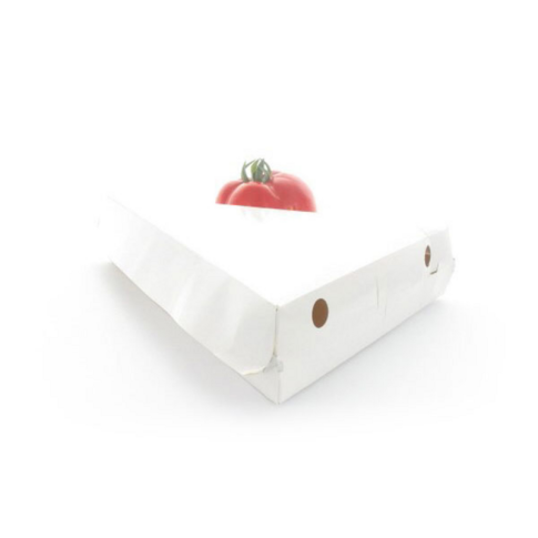 Scatola triangolare per trancio di pizza in cartone bianco 235x229mm H45mm