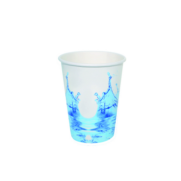 Bicchiere in cartone per bevande fredde con decoro "Splash" - 270 ml - Ø 8 cm - H 9,5 cm - 2000 unità