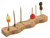 Mini base in bambù per 4 stecchini "Teppo Gushi" - 8 cm x 4 cm x 2 cm - 10 unità