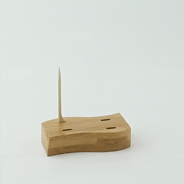 Mini base in bambù per 4 stecchini "Teppo Gushi" - 8 cm x 4 cm x 2 cm - 10 unità