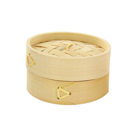 Mini cestello per cottura a vapore in bambù con coperchio "Dimys" - Ø 10 cm - H 6 cm - 100 unità