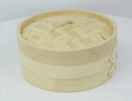 Coperchio in bambù naturale per cestello per cottura a vapore - Ø 20 cm - Compatibile con 209BBDIM20 - 10 unità