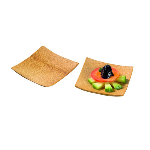 Mini piatto quadrato liscio in bambù "Krabi" - 6 cm x 6 cm - 144 unità