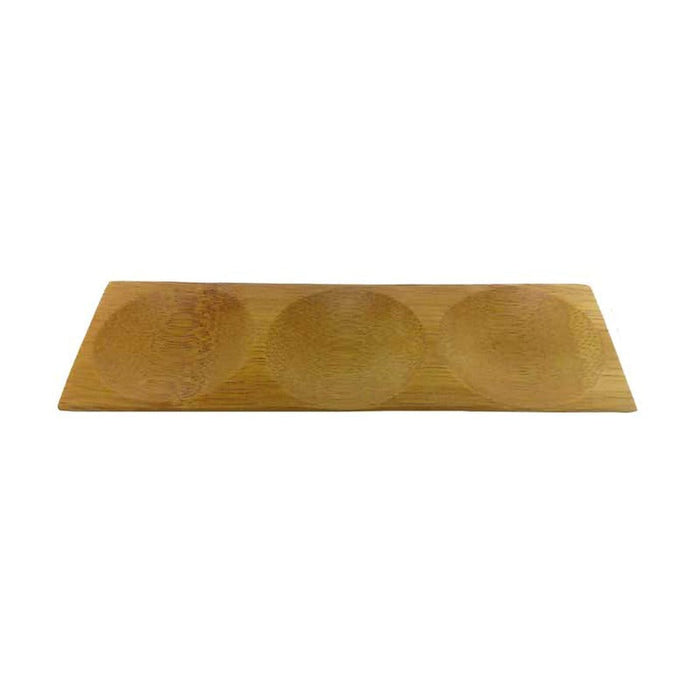 Piatto rettangolare in bambù a 3 scomparti "Patong" - 18 cm x 6 cm x 1 cm - 96 unità