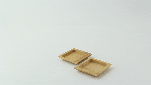 Piatto quadrato con bordi "Poda" - 6 cm x 6 cm - 144 unità