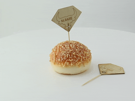 Stecchino per carne in bambù "Rumpy" Medium Rare (al sangue) - 5,4 cm x 9,5 cm - 1000 unità