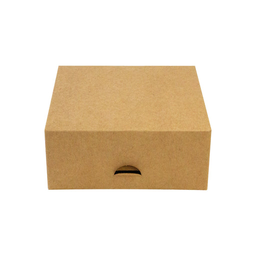 Scatola per pasticceria in cartone kraft marrone - 14 cm x 14 cm x 6 cm - 50 unità
