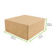 Scatola per pasticceria in cartone kraft marrone - 14 cm x 14 cm x 6 cm - 50 unità - dimensions