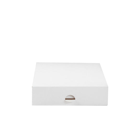 Scatola per pasticceria in cartone bianco - 18 cm x 18 cm x 5 cm - 50 unità